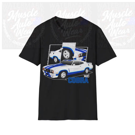 XC COBRA MUSCLE CAR FRONT PRINT.AUSSIE MUSCLE CAR T SHIRT Black / S T Shirt