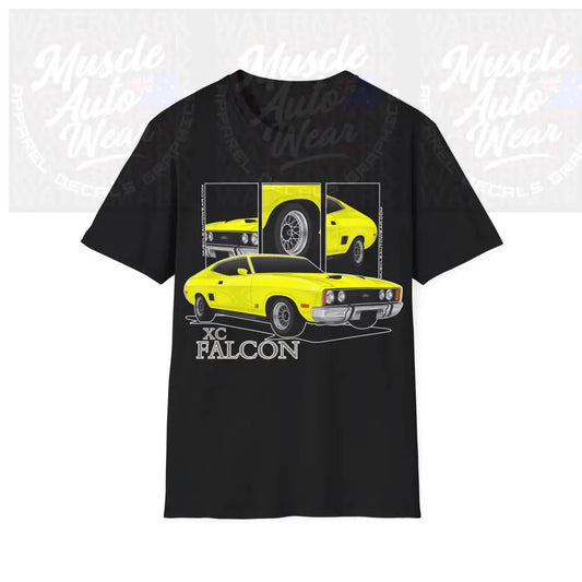 XC FALCON MUSCLE CAR FRONT PRINT.AUSSIE MUSCLE CAR T SHIRT Black / S T Shirt
