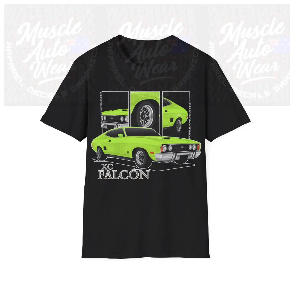 XC FALCON MUSCLE CAR FRONT PRINT.AUSSIE MUSCLE CAR T SHIRT Black / S T Shirt