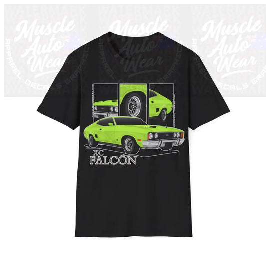 XC FALCON MUSCLE CAR FRONT PRINT.AUSSIE MUSCLE CAR T SHIRT Black / S T Shirt