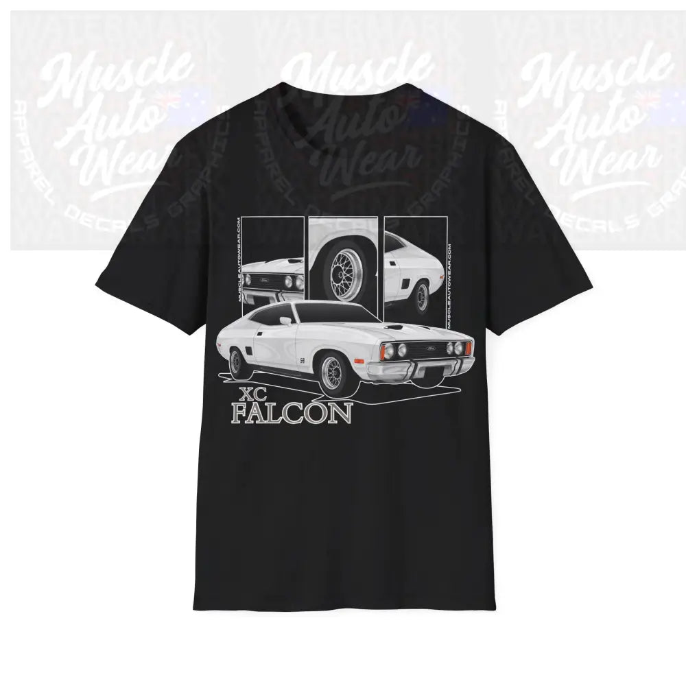 XC FALCON MUSCLE CAR FRONT PRINT.AUSSIE MUSCLE CAR T SHIRT Black / S T Shirt
