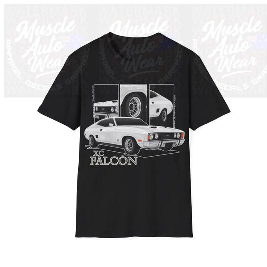 XC FALCON MUSCLE CAR FRONT PRINT.AUSSIE MUSCLE CAR T SHIRT Black / S T Shirt